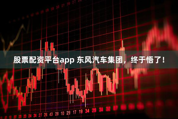 股票配资平台app 东风汽车集团，终于悟了！