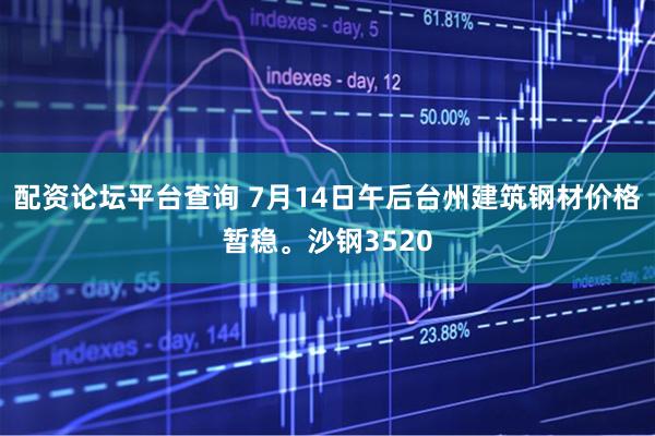 配资论坛平台查询 7月14日午后台州建筑钢材价格暂稳。沙钢3520